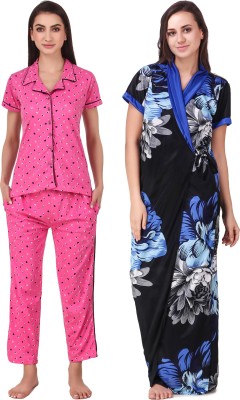 KEOTI Women Printed Multicolor Shirt & Pyjama set