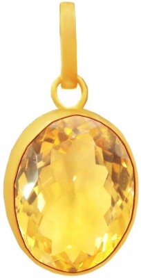 Takshila Gems Natural Yellow Topaz Pendant in Panchdhatu 6.25 Ratti / 5.62 Carat Lab Certified Topaz Stone Pendant