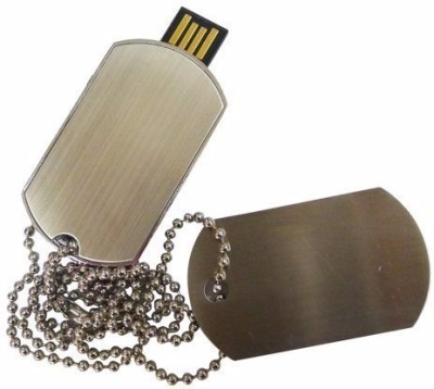 KBR PRODUCT combo 1+1 metal designer army tag locket USB 2.0 flash drive 8 GB Pen Drive(Silver)