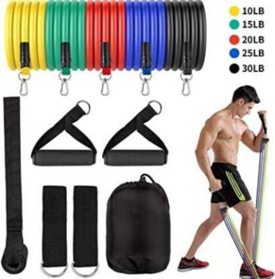 ADONYX Resistance Bands 11pcs Set Tubes for Fitness Home Gym Exercise Workout Resistance Tube(Multicolor)