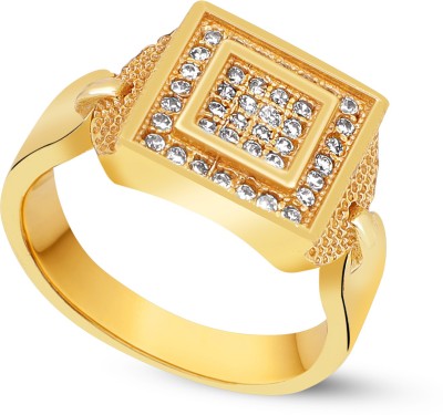 Oceanfashion Brass Diamond Gold Plated Ring