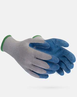 RBGIIT 3100L-DZ-Parent 1 Pairs Large Rubber Latex Double Coated Work Gloves for Construction, gardening gloves, heavy duty Cotton Blend Blue Nylon  Safety Gloves(Pack of 1)