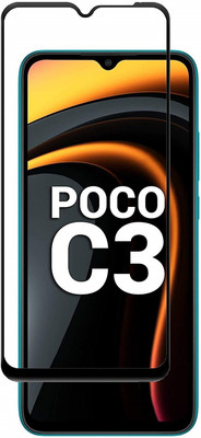 AKSHUD Edge To Edge Tempered Glass for POCO C3(Pack of 1)