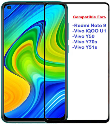 ISAAK Edge To Edge Tempered Glass for Redmi Note 9, Vivo iQOO U1, Vivo Y50, Vivo Y70s, Vivo Y51s(Pack of 1)