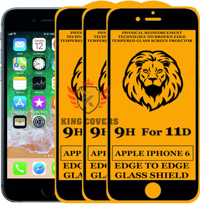 KING COVERS Edge To Edge Tempered Glass for Apple iPhone 6(Pack of 3)