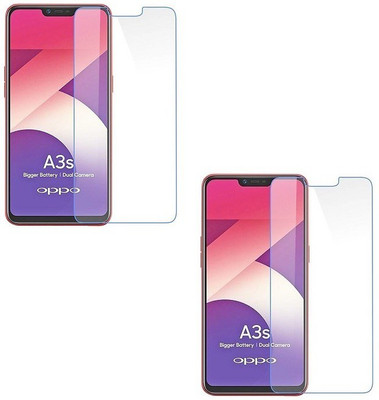 VYU Tempered Glass Guard for Oppo A3s(Pack of 2)