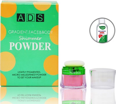 ads Gradient Face & Body Shimmer Powder, (A8667-04), 9.5g With Lilium Hand Cleanser(Hot Pink)