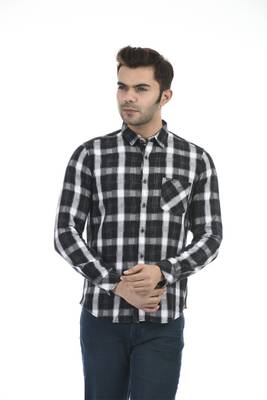 Pepe Jeans Men Checkered Casual Black Shirt