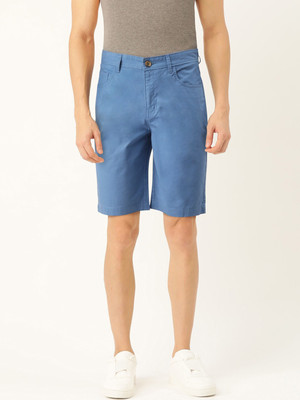 United Colors of Benetton Solid Men Blue Chino Shorts