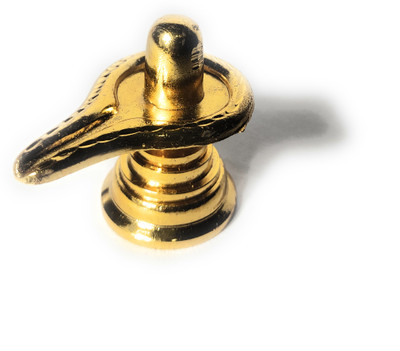 NAVYAKSH Handicraft Small Metal Gold Plated Shivling Statues for Car Dashboard Mandir Poo Decorative Showpiece  -  5.5 cm(Cast Iron, Gold)
