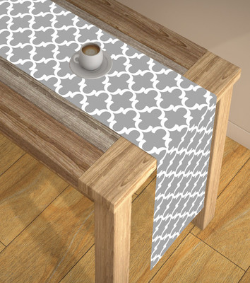 AEROHAVEN Grey 150 cm Table Runner(Polyester, Silk)