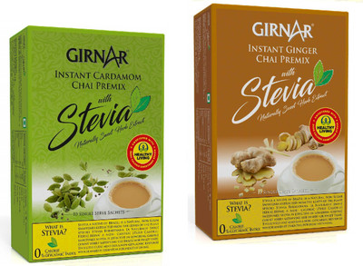 Girnar Elaichi & Ginger Instant Tea Premix Combo - 20 Sachets Instant Tea Box(2 x 125 g)