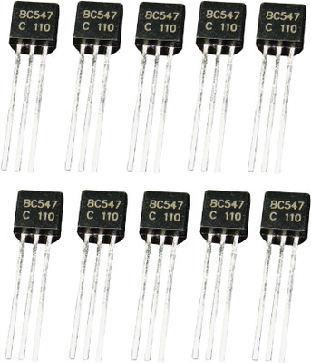 gamaonline traders BC547 10PCS SET 100mA 45V MOST USED CIRCUIT TRANSISTOR 3PIN TO-220 PACKAGE NPN Transistor(Number of Transistors 10)