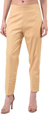 FLOREOS Regular Fit Women Gold Trousers