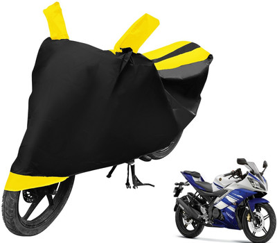 Auto Hub Two Wheeler Cover for Yamaha(R15, Black, Yellow)