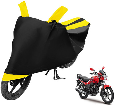 MOCKHE Two Wheeler Cover for Hero(Passion Xpro, Black, Yellow)