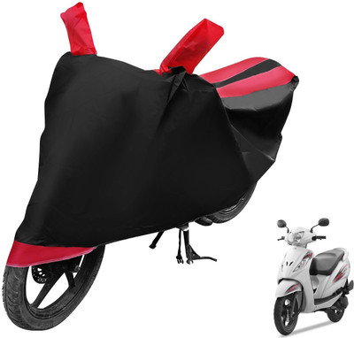 Auto Hub Two Wheeler Cover for TVS(Wego, Black, Red)