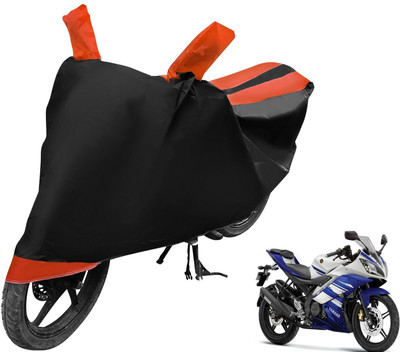 Auto Hub Two Wheeler Cover for Yamaha(R15, Black, Orange)
