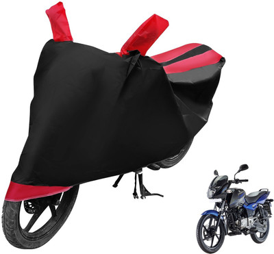 Auto Hub Two Wheeler Cover for Bajaj(Pulsar 150 DTS-i, Black, Red)