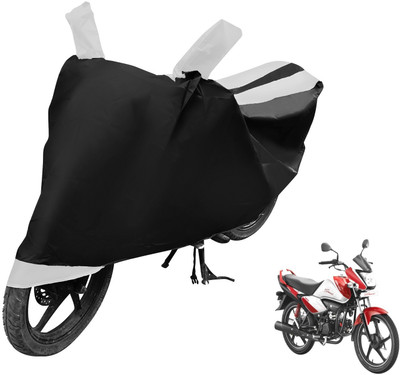Auto Hub Two Wheeler Cover for Hero(Splendor I Smart, Black, White)
