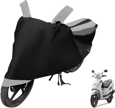 MOCKHE Two Wheeler Cover for TVS(Wego, Black, Silver)