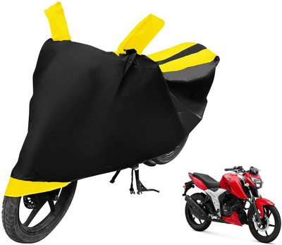 Auto Hub Two Wheeler Cover for TVS(Apache RTR 160 4V, Black, Yellow)