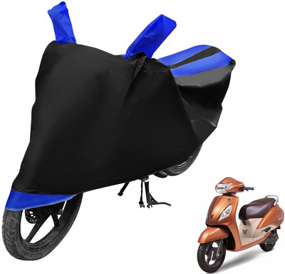 Auto Hub Two Wheeler Cover for TVS(Jupiter, Black, Blue)