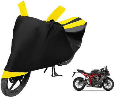 Auto Hub Two Wheeler Cover for Honda(CBR 650F, Black, Yellow)
