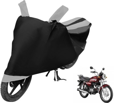 MOCKHE Two Wheeler Cover for Hero(HF Dawn, Black, Silver)