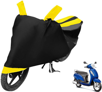 Auto Hub Two Wheeler Cover for Suzuki(Access 125, Black, Yellow)