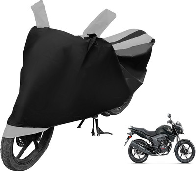 Auto Hub Two Wheeler Cover for Honda(CB Trigger, Black, Silver)