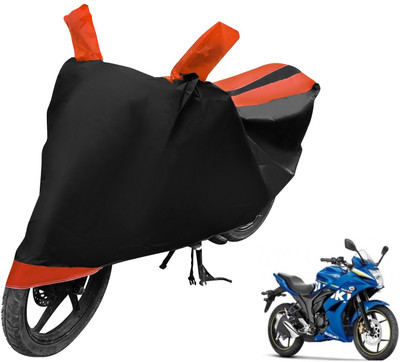MOCKHE Two Wheeler Cover for Suzuki(Gixxer SF, Black, Orange)