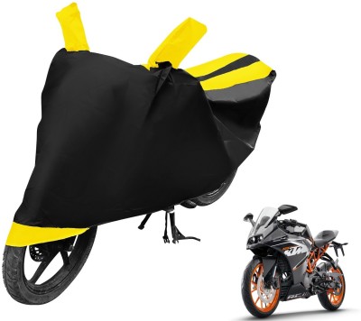 Auto Hub Two Wheeler Cover for KTM(RC 390, Black, Yellow)