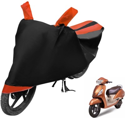 MOCKHE Two Wheeler Cover for TVS(Jupiter, Black, Orange)