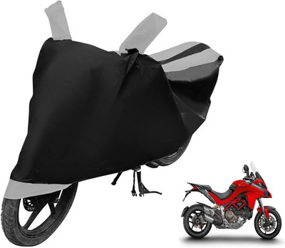 MOCKHE Two Wheeler Cover for Ducati(Multistrada, Black, Silver)