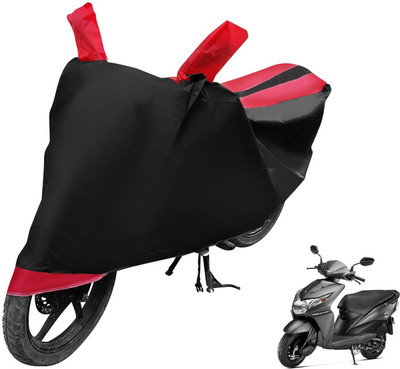 MOCKHE Two Wheeler Cover for Honda(Dio, Black, Red)
