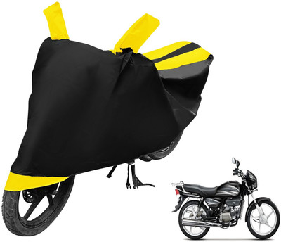 Auto Hub Two Wheeler Cover for Hero(Splendor Plus, Black, Yellow)