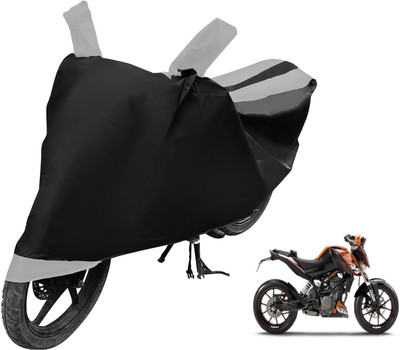 MOCKHE Two Wheeler Cover for KTM(Duke 200, Black, Silver)