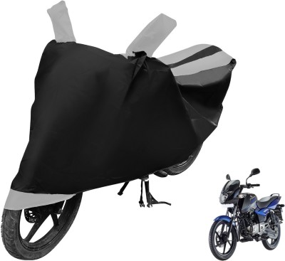 Auto Hub Two Wheeler Cover for Bajaj(Pulsar 150 DTS-i, Black, Silver)