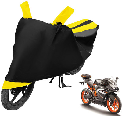 Auto Hub Two Wheeler Cover for KTM(RC 200, Black, Yellow)
