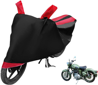 MOCKHE Two Wheeler Cover for Royal Enfield(Battle, Black, Red)