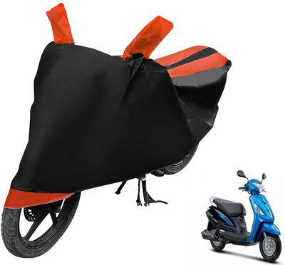MOCKHE Two Wheeler Cover for Suzuki(Zeus, Black, Orange)
