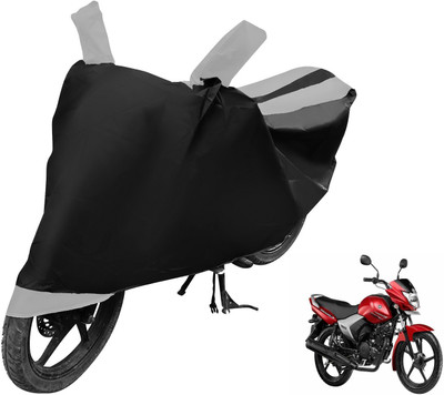 MOCKHE Two Wheeler Cover for Yamaha(Saluto, Black, Silver)