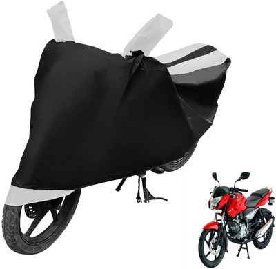 Auto Hub Two Wheeler Cover for Bajaj(Pulsar 135 LS DTS-i, Black, White)