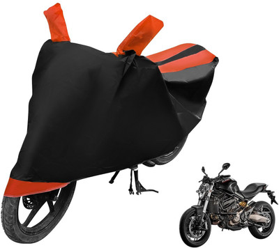 MOCKHE Two Wheeler Cover for Ducati(Monster 821, Black, Orange)