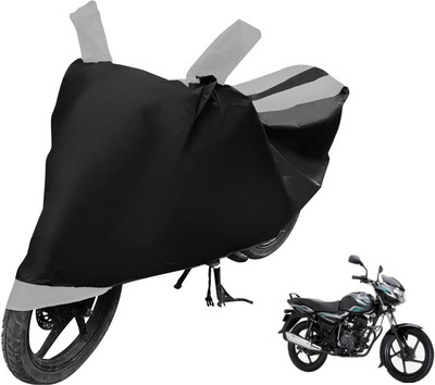 Auto Hub Two Wheeler Cover for Bajaj(Discover 100 DTS-i, Black, Silver)