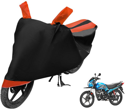 MOCKHE Two Wheeler Cover for Hero(Passion Pro TR, Black, Orange)