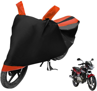 Auto Hub Two Wheeler Cover for Bajaj(Pulsar 180 DTS-i, Black, Orange)