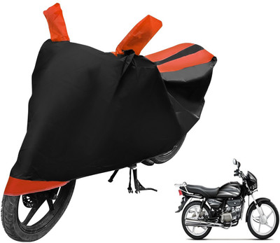 Auto Hub Two Wheeler Cover for Hero(Splendor Plus, Black, Orange)