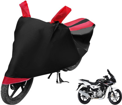MOCKHE Two Wheeler Cover for Bajaj(Pulsar 220 DTS-i, Black, Red)